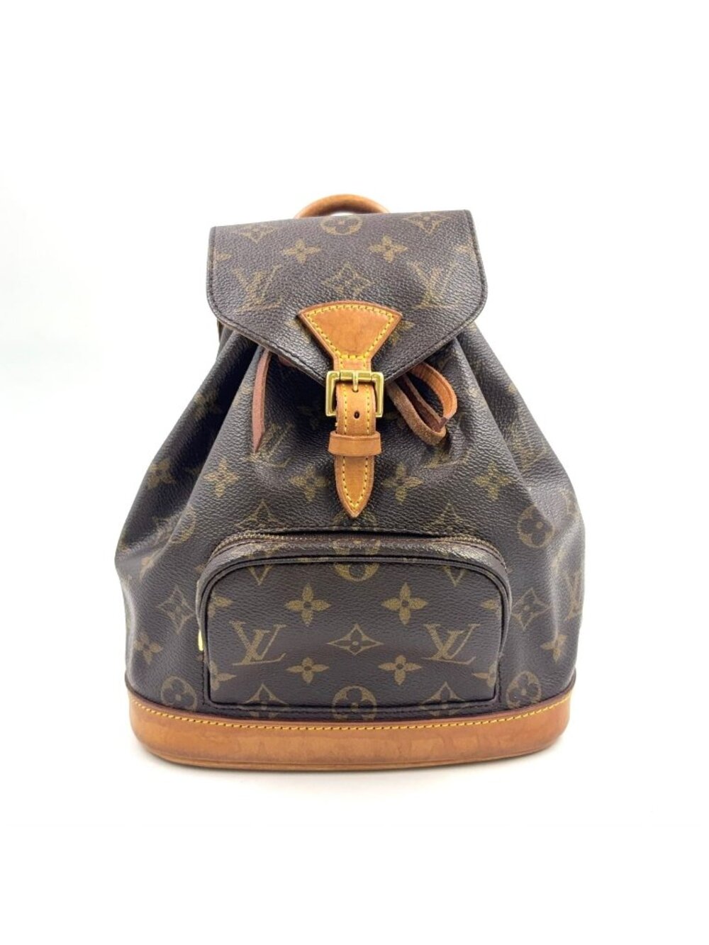 Louis Vuitton Mini Montsouris Monogram Leather Brown Backpack Gold